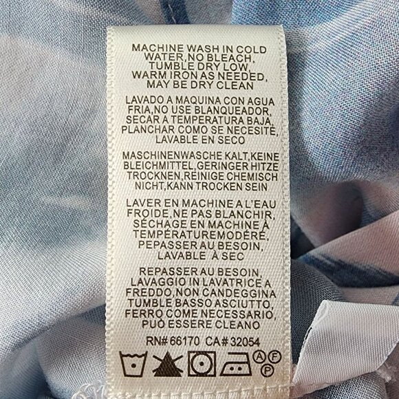 Anthropologie Cloth & Stone Womens XS Top Classic Button Down Blue Pink - Picture 8 of 9